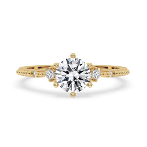 Round Cut Muse Engagement Ring In Yellow Gold