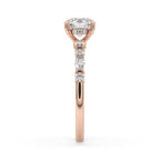 Round Brilliant Cut Diamond Ring in Classic Pave Setting
