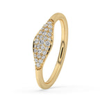 Round Cut Diamond Signet Ring
