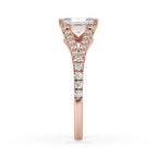 Radiant Cut Diamond Ring With Split Shank Style
