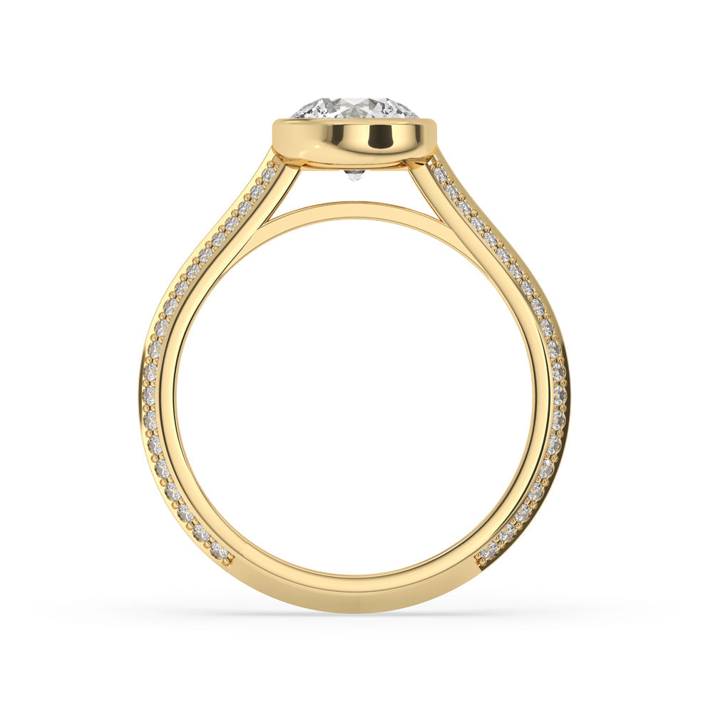 Bezel Set Engagement Ring with Lab Grown Diamond