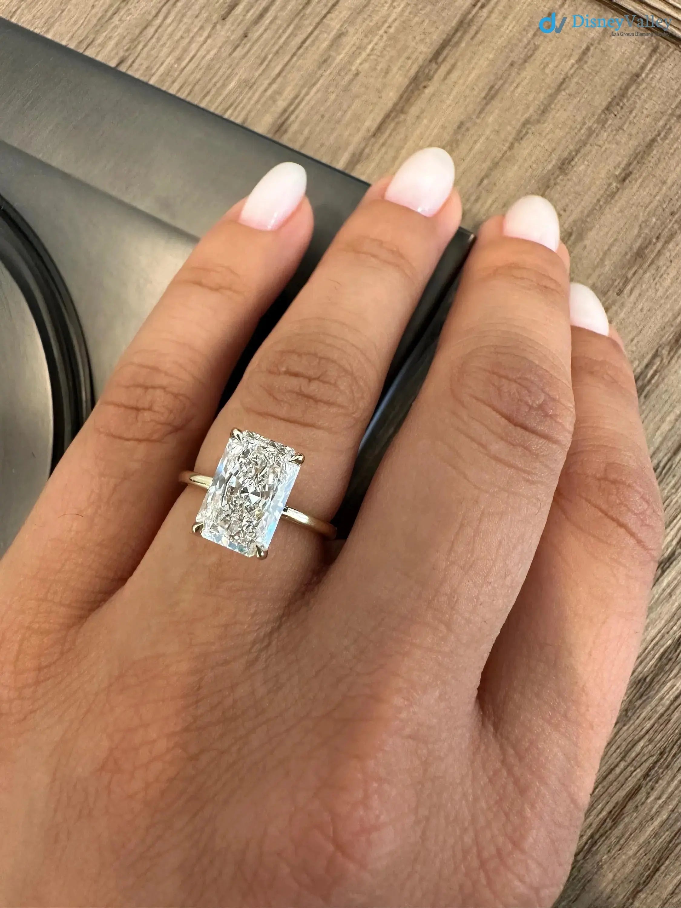 4 CT Radiant Cut IGI certified Lab grown Diamond Engagement Ring DisneyValley