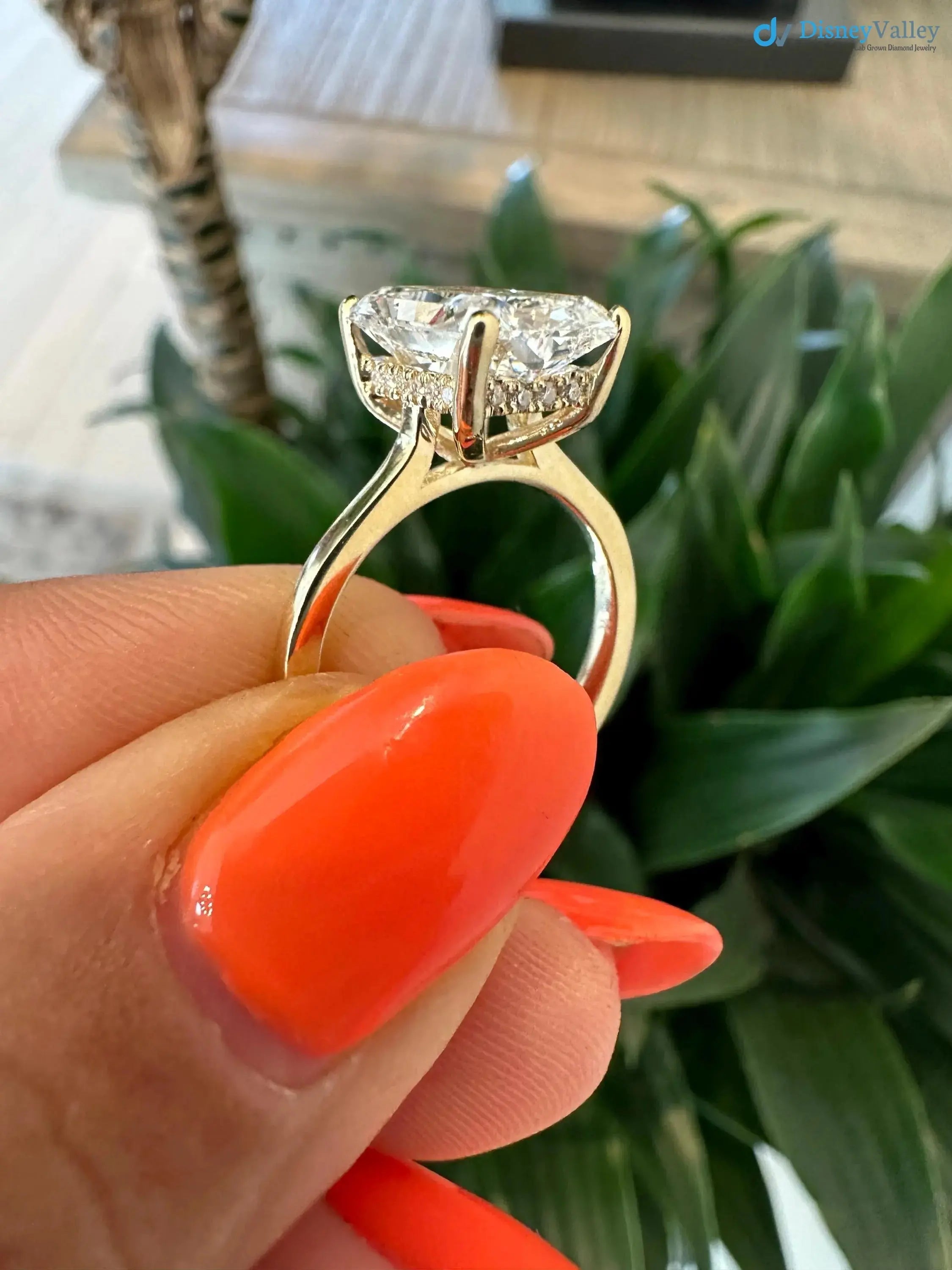 4 CT Radiant Cut IGI certified Lab grown Diamond Engagement Ring DisneyValley
