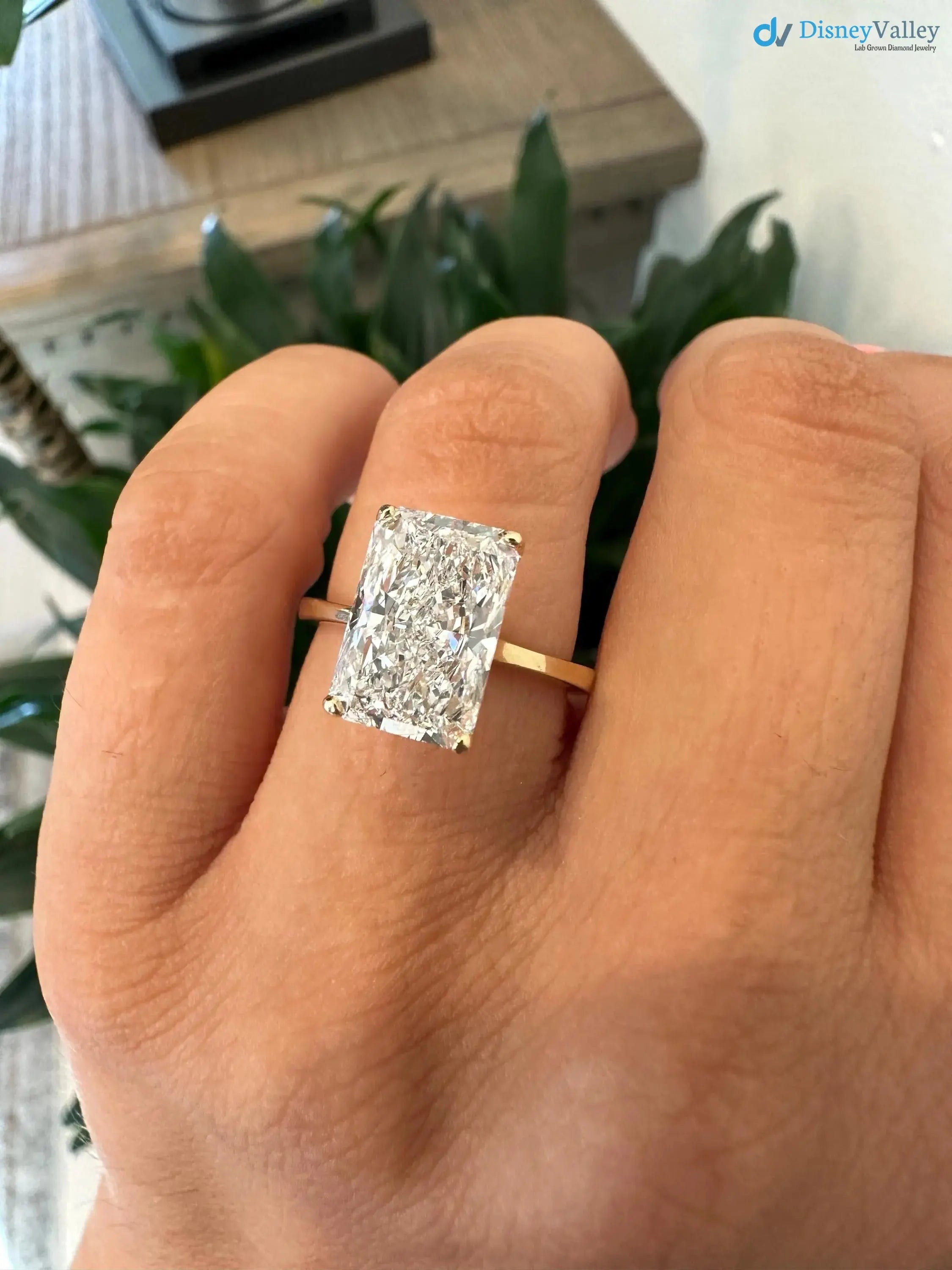 4 CT Radiant Cut IGI certified Lab grown Diamond Engagement Ring DisneyValley
