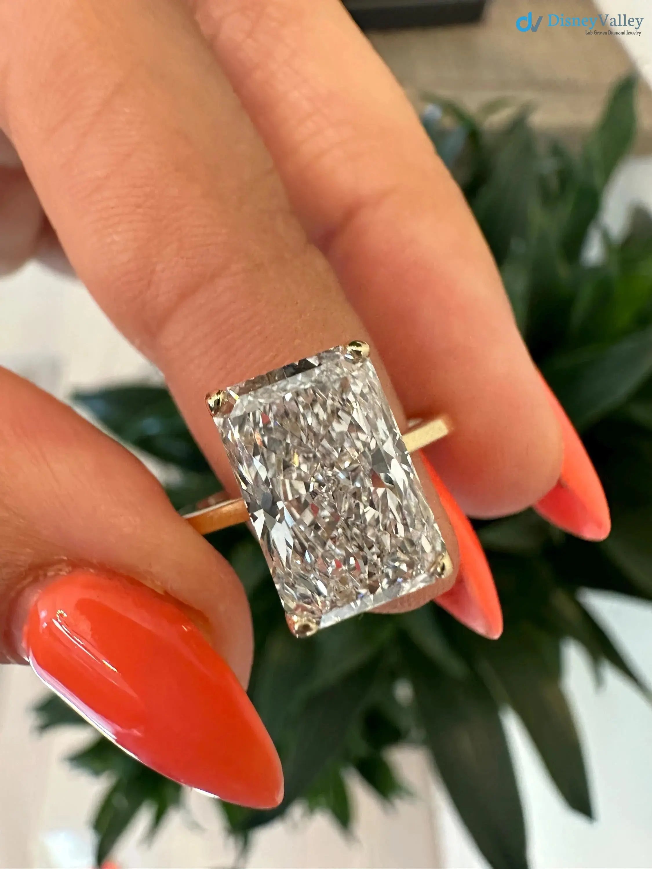 4 CT Radiant Cut IGI certified Lab grown Diamond Engagement Ring DisneyValley