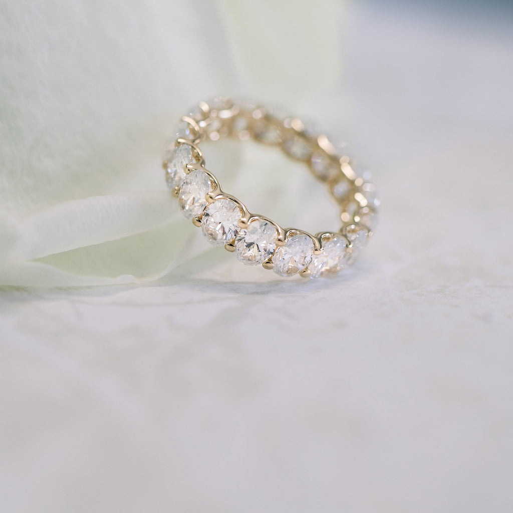 3.0 CT Oval Cut Moissanite Full Eternity Wedding Band