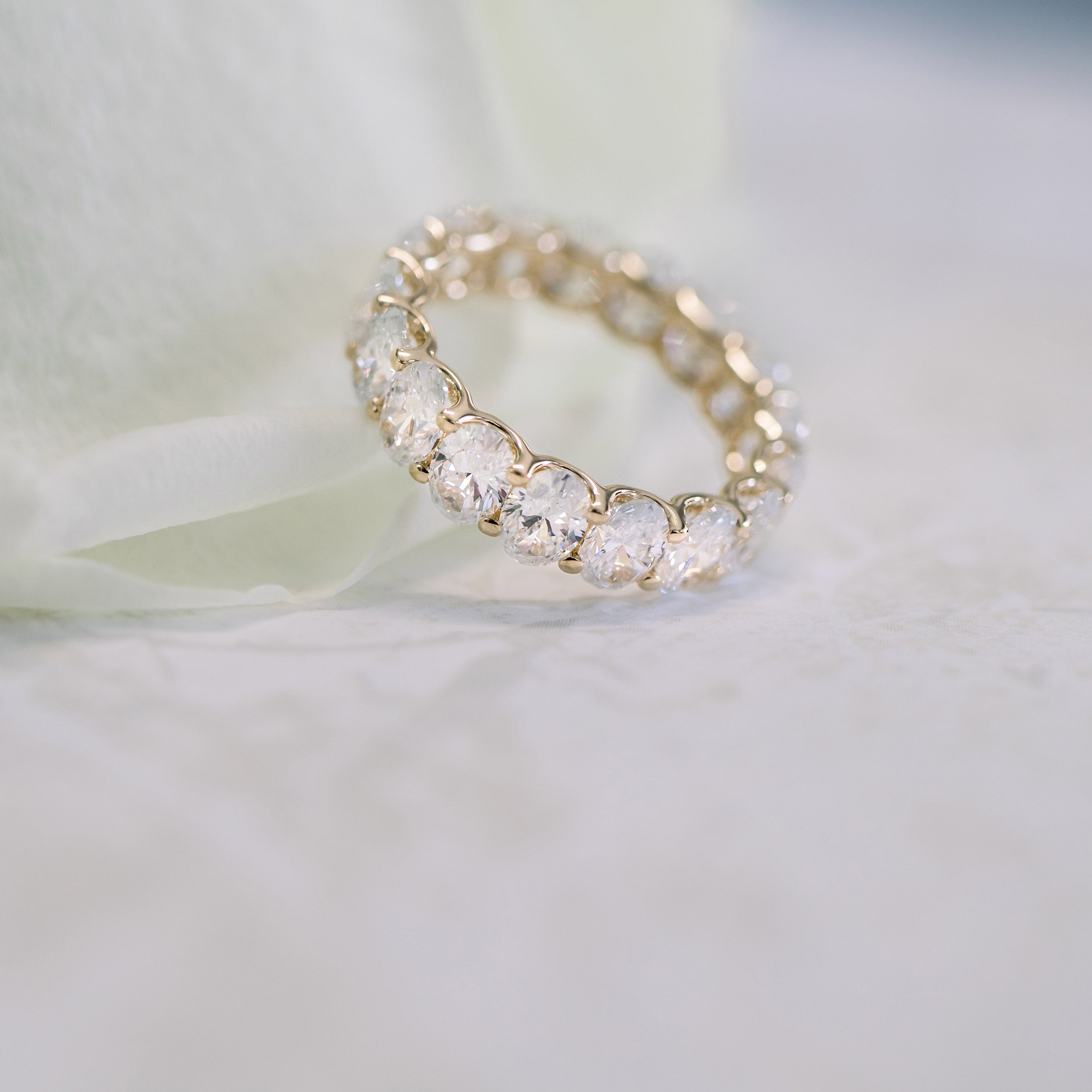 3.0 CT Oval Cut Moissanite Full Eternity Wedding Band