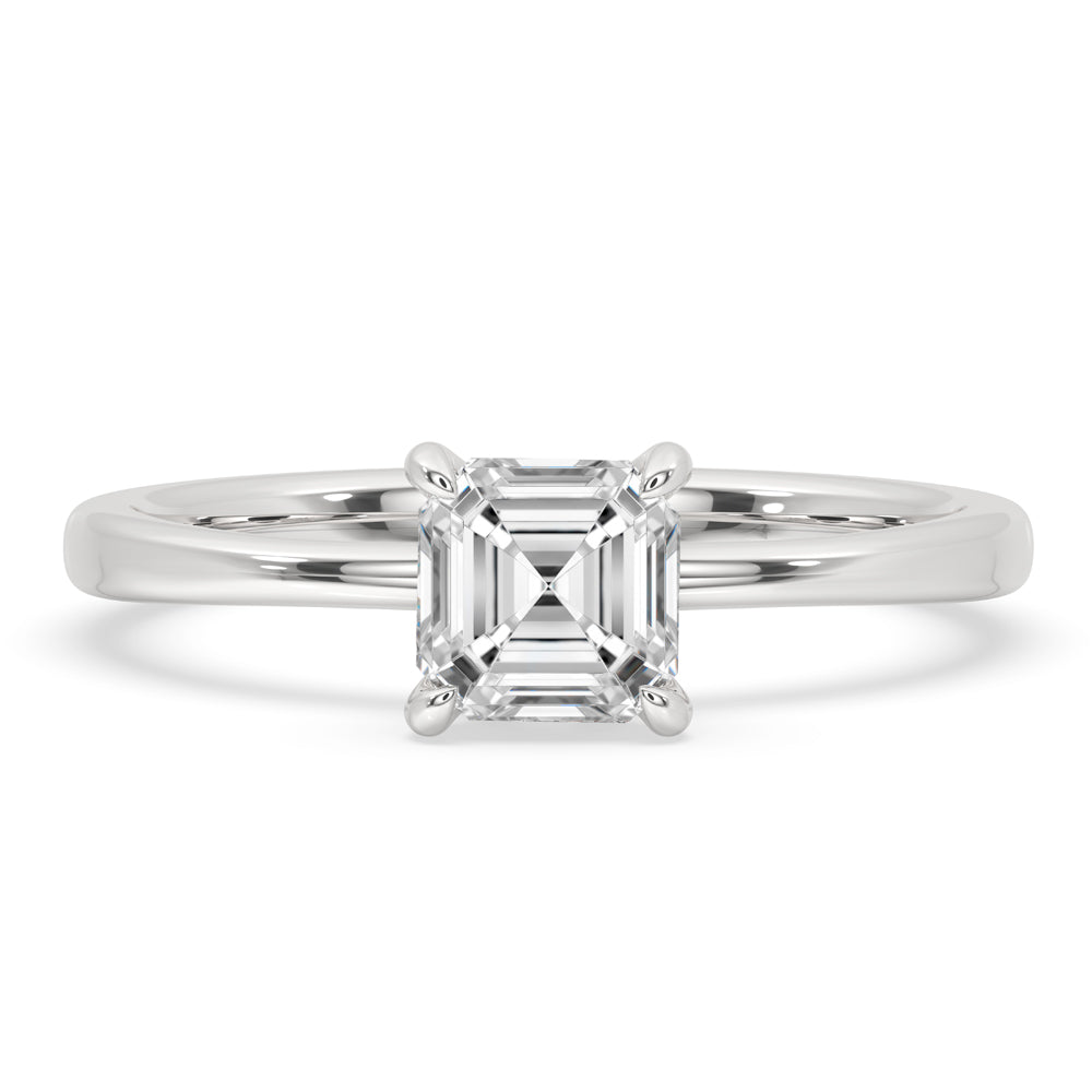 Diamond Solitaire Engagement Ring with Asscher Style Main image