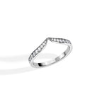 0.30 TCW Round Moissanite Curved Wedding Band