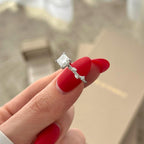 1.20 CT Princess Cut Moissanite Cluster Style Engagement Ring