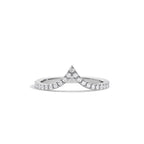 0.25 TCW Round Moissanite Curved Wedding Band
