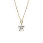 0.10 TCW Round Moissanite Diamond Star Pendent Necklace