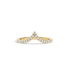 0.25 TCW Round Moissanite Curved Wedding Band