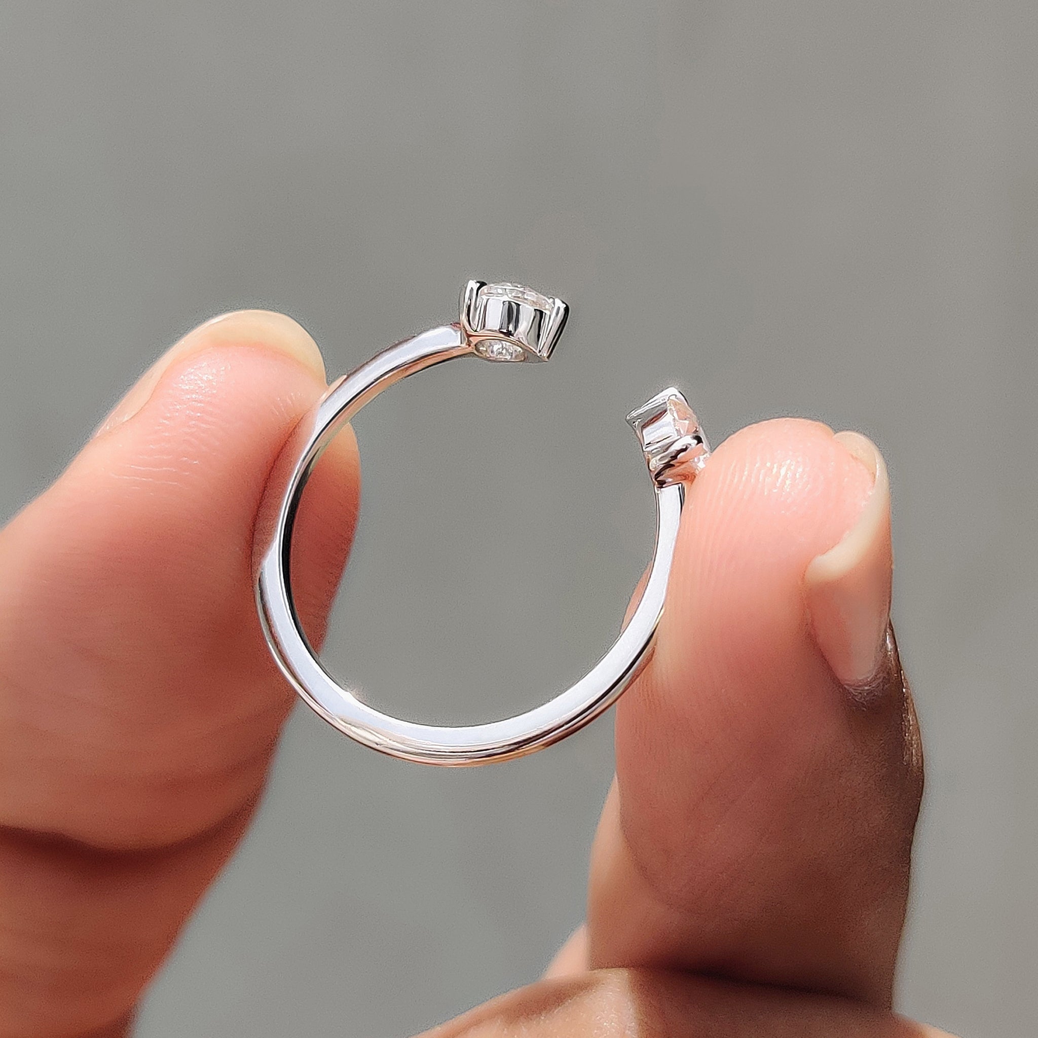 Open Gap 2 Stone Wedding Band