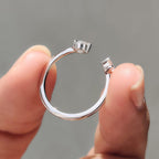 Round Cut 2 Stone Open Gap Wedding Band