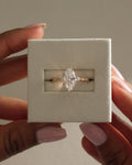 1.50-3.50 CT Marquise Cut Lab Grown Diamond Three Stone Engagement Ring
