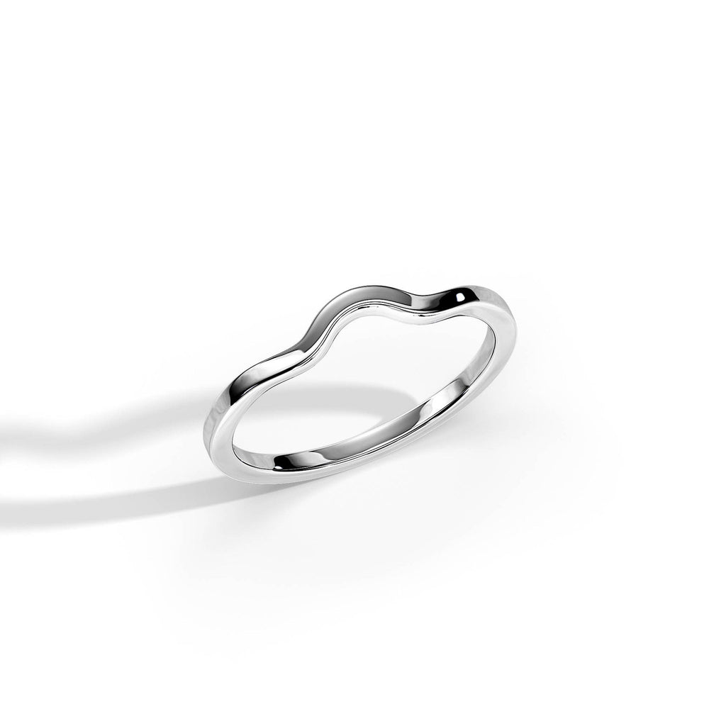 Plain Wave Wedding Band