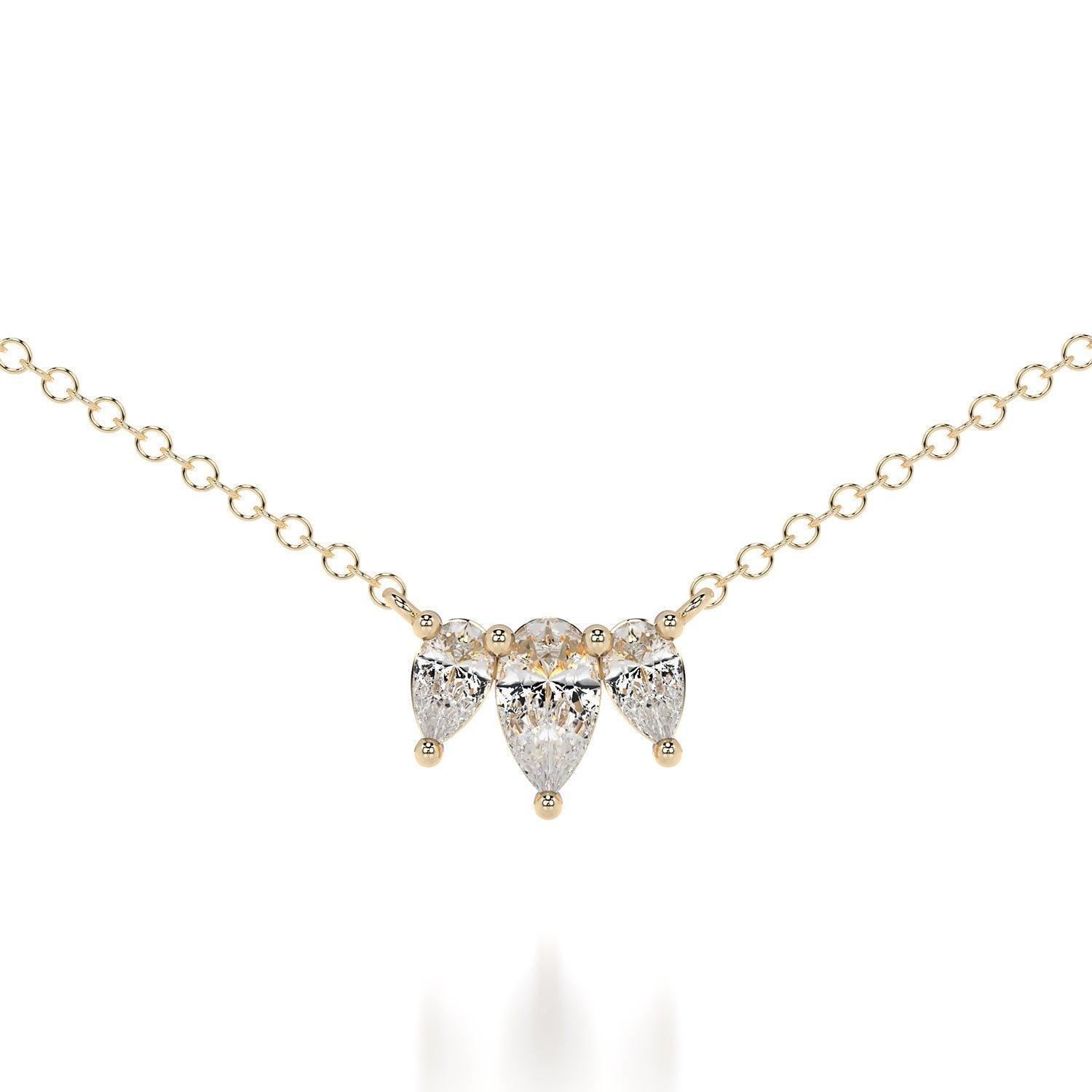 Triple pear moissanite diamond necklace