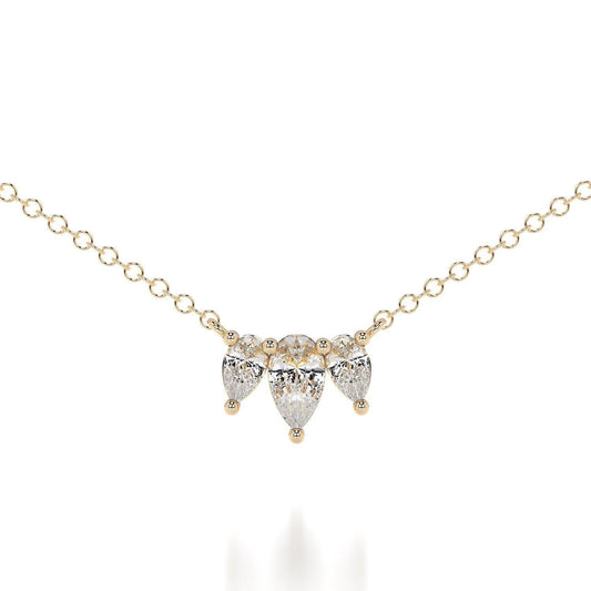 Triple pear moissanite diamond necklace