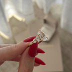 4.0 CT Pear Cut Moissanite Cluster Style Engagement Ring