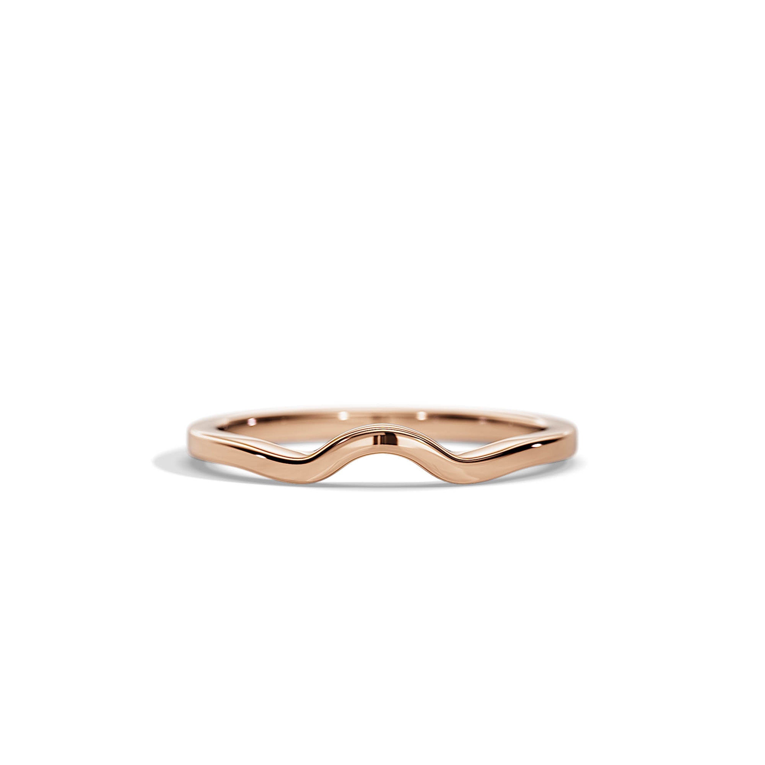 Plain Wave Wedding Band