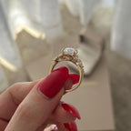 4.0 CT Pear Cut Moissanite Cluster Style Engagement Ring