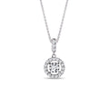 0.34 TCW Round Moissanite Diamond Halo Pendent Necklace