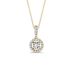 0.34 TCW Round Moissanite Diamond Halo Pendent Necklace