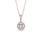 0.34 TCW Round Moissanite Diamond Halo Pendent Necklace