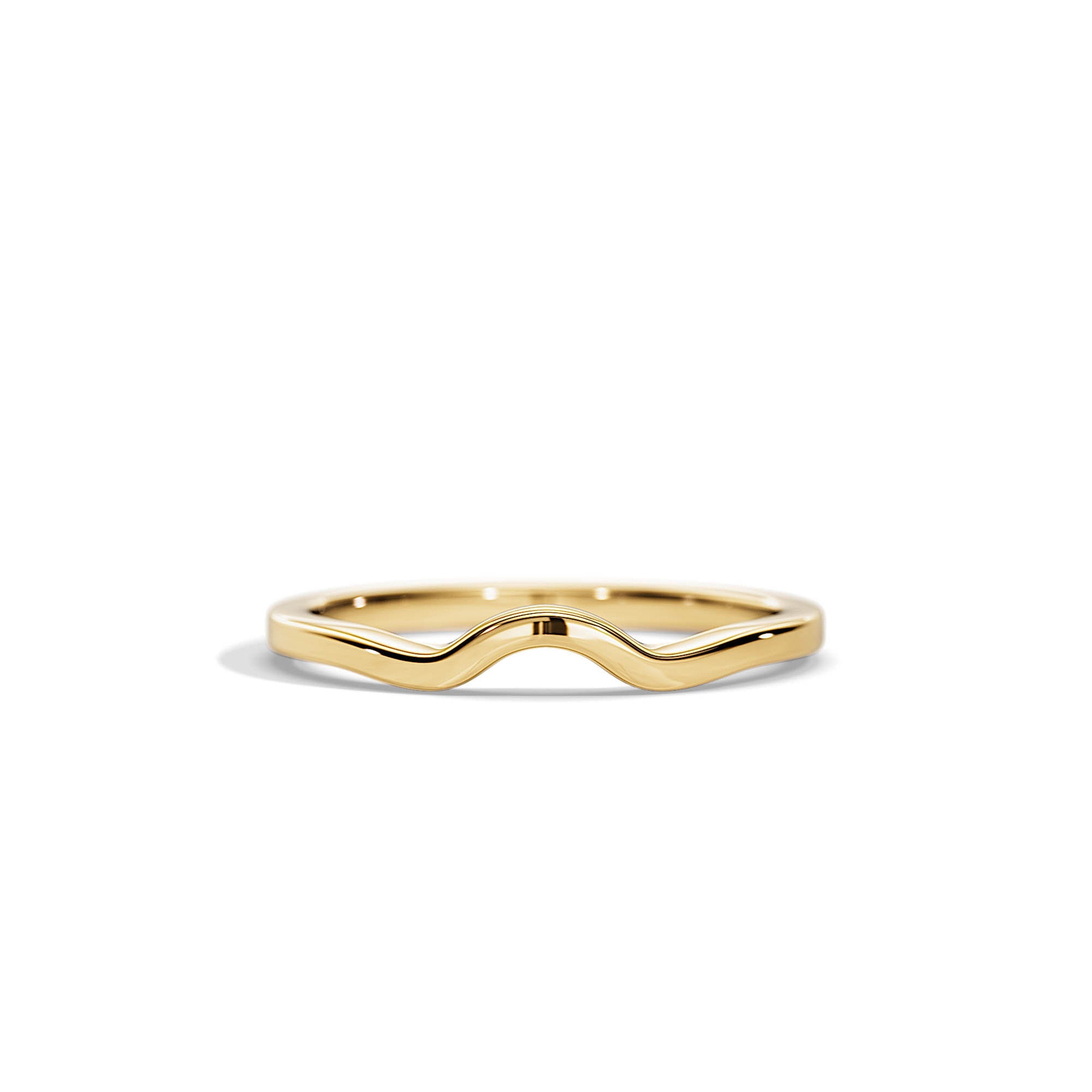 Plain Wave Wedding Band