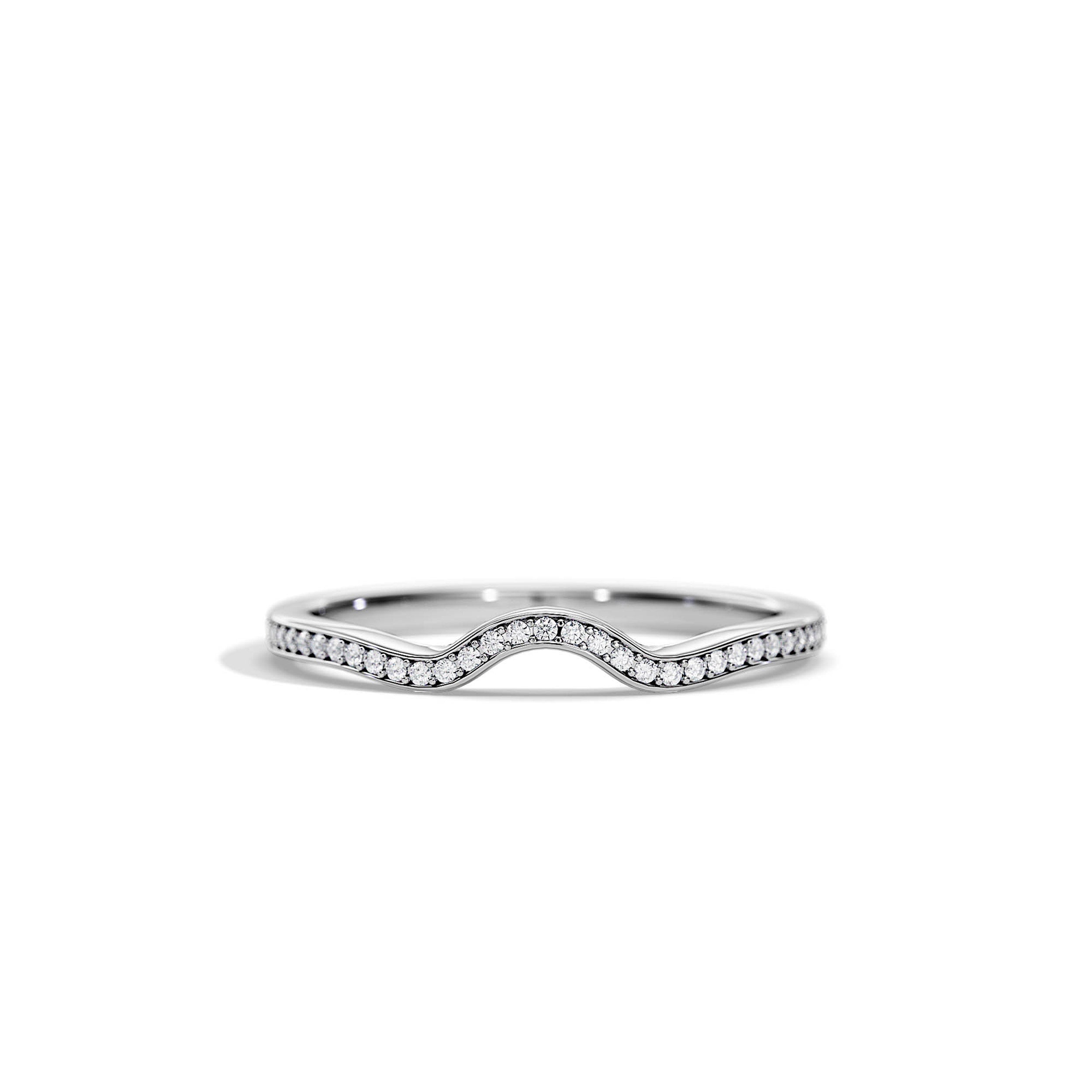 0.10 TCW Round Moissanite Waved Wedding Band Main image