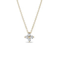 0.26 TCW Round Moissanite Diamond Leaf clover Pendent Necklace