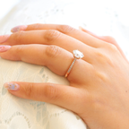 2.0 CT Oval Cut Moissanite Pave Engagement Ring