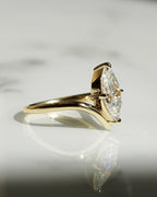 2.0 -3.50 CT Marquise ⁠Cut Lab Grown Diamond Unique Engagement Ring