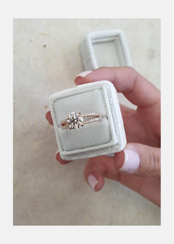 1.90 CT Round Brilliant Cut Split Shank  Moissanite Engagement Ring