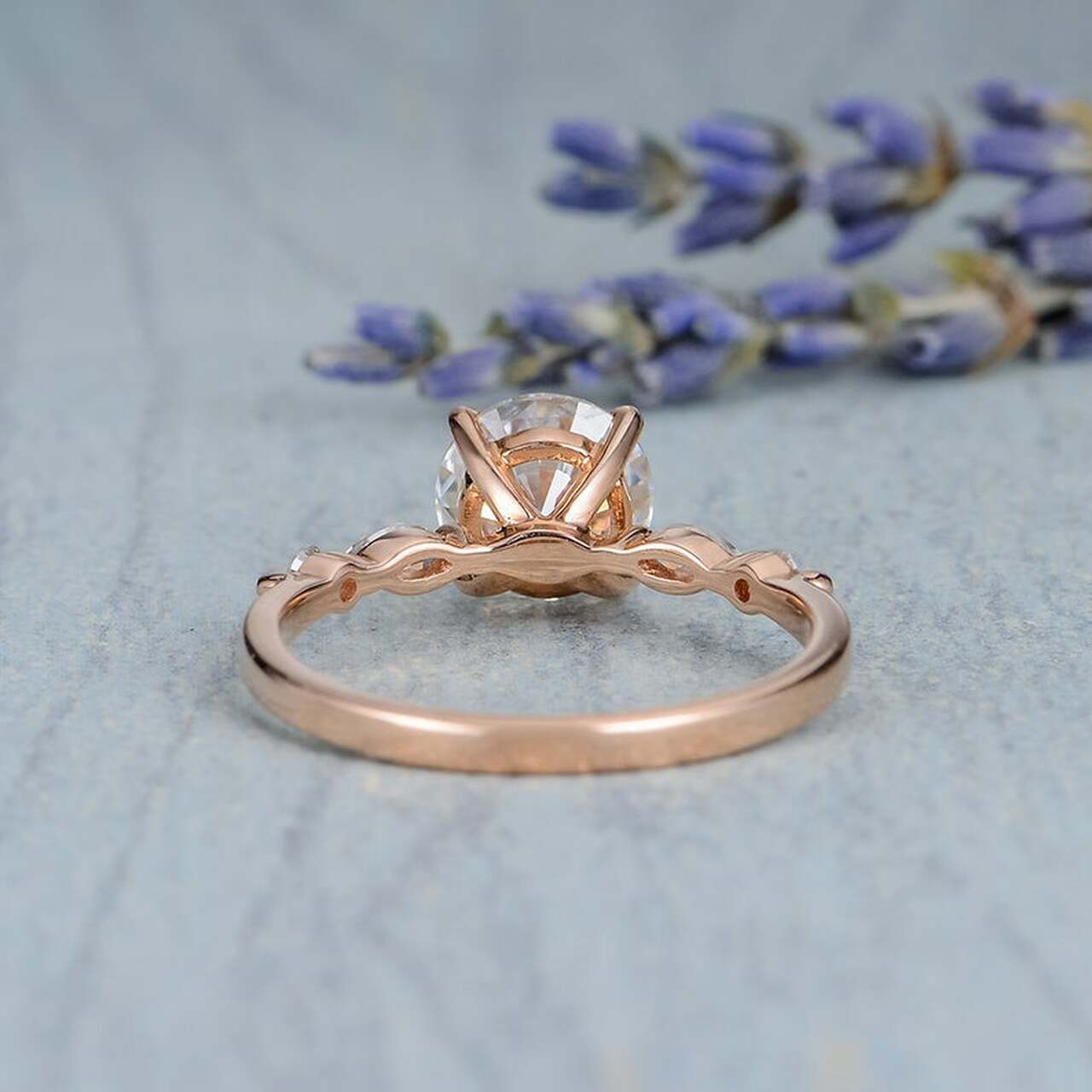 1.50 CT Round Cut Moissanite Pave Setting Engagement Ring