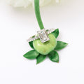 1.50 CT Emerald Cut Moissanite Pave Style Engagement Ring
