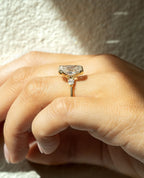 2.0-3.0 CT Radiant Cut Lab Grown Diamond Half Bezel  Engagement Ring