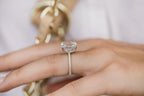 4.60 CT Radiant Cut Moissanite Hidden Halo & Pave Setting Engagement Ring