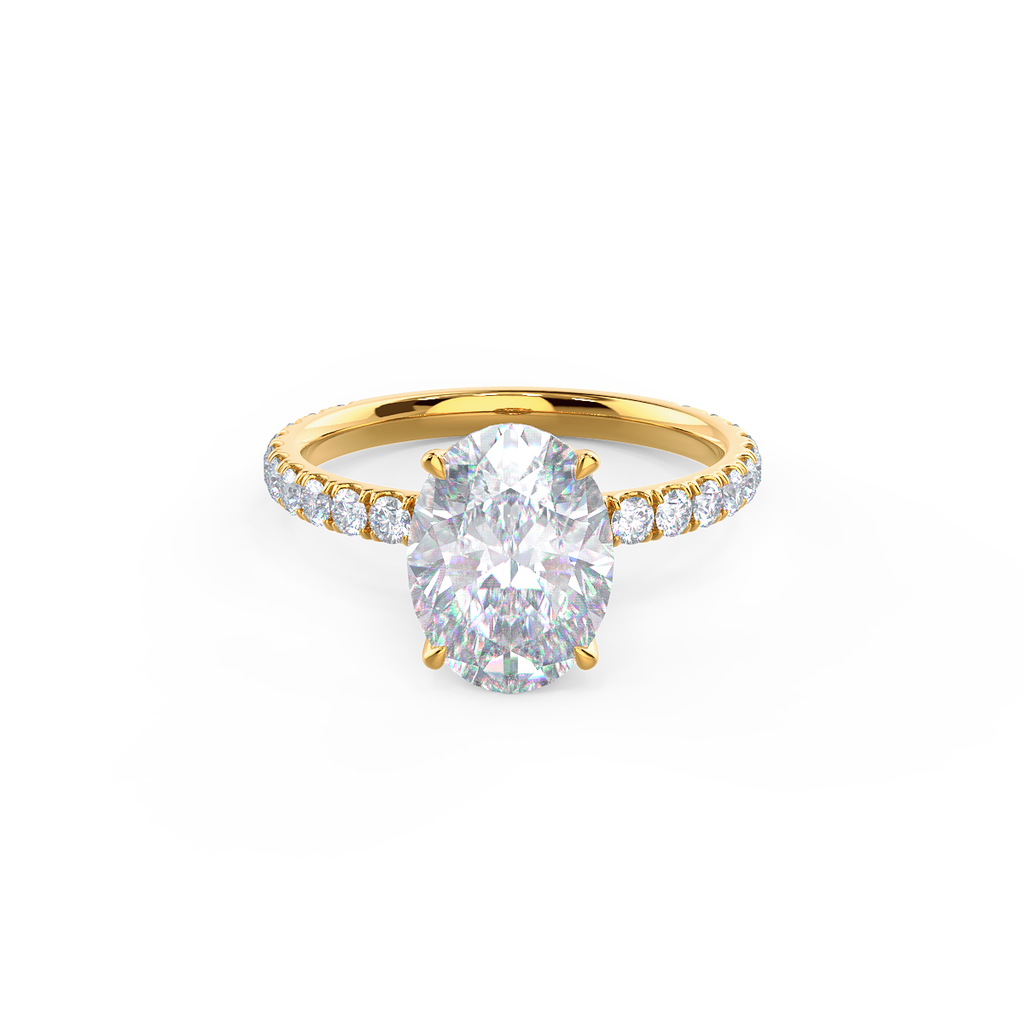 2.25 CT Oval Moissanite Pave Setting Engagement Ring