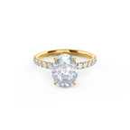 2.25 CT Oval Moissanite Pave Setting Engagement Ring
