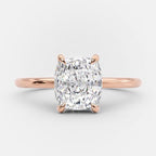 2.92ct Cushion Cut Moissanite Solitaire Engagement Ring
