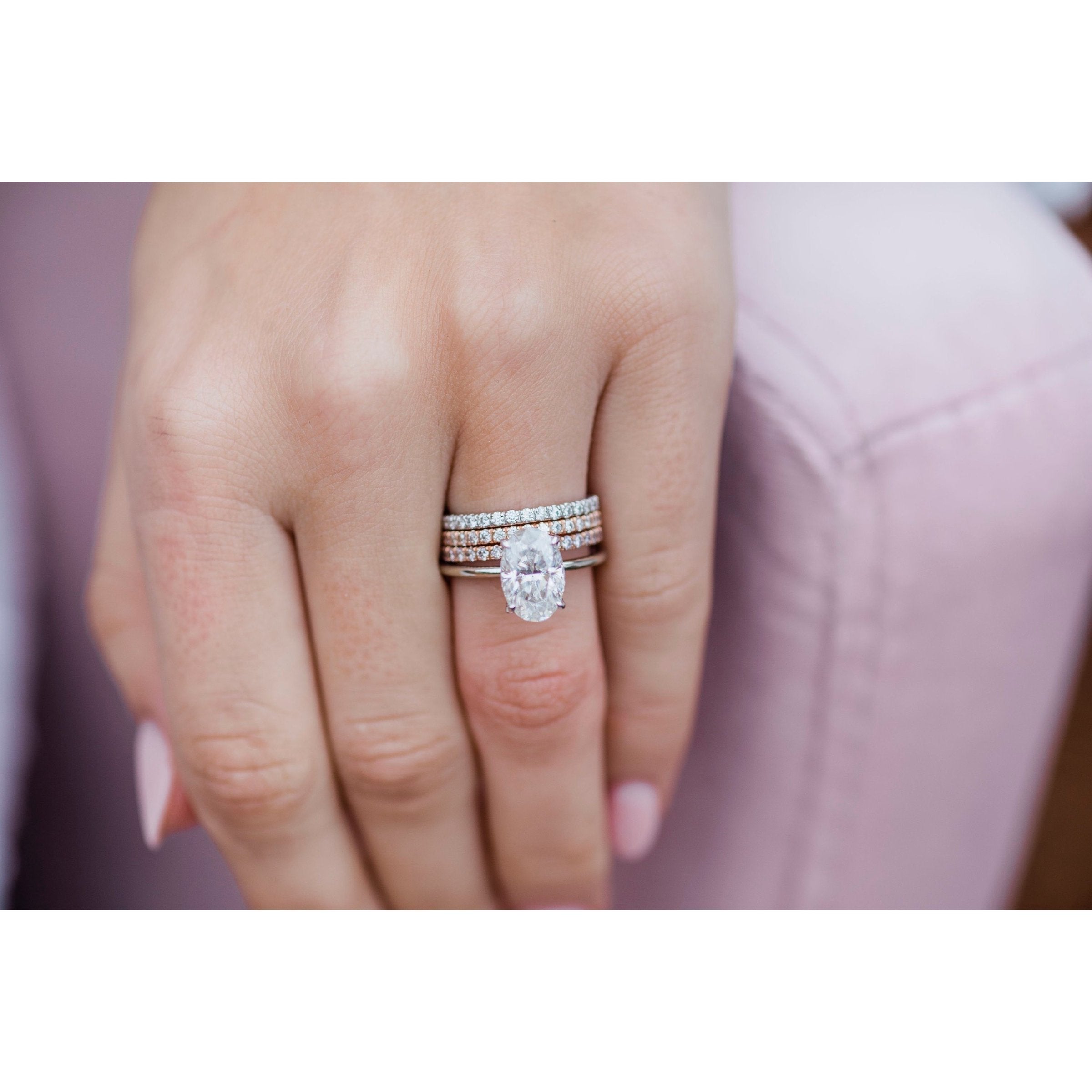 2.70 CT Oval Moissanite Solitaire Engagement Ring