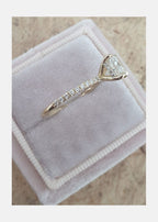 2.0 CT Cushion Moissanite Hidden Halo Setting Engagement Ring