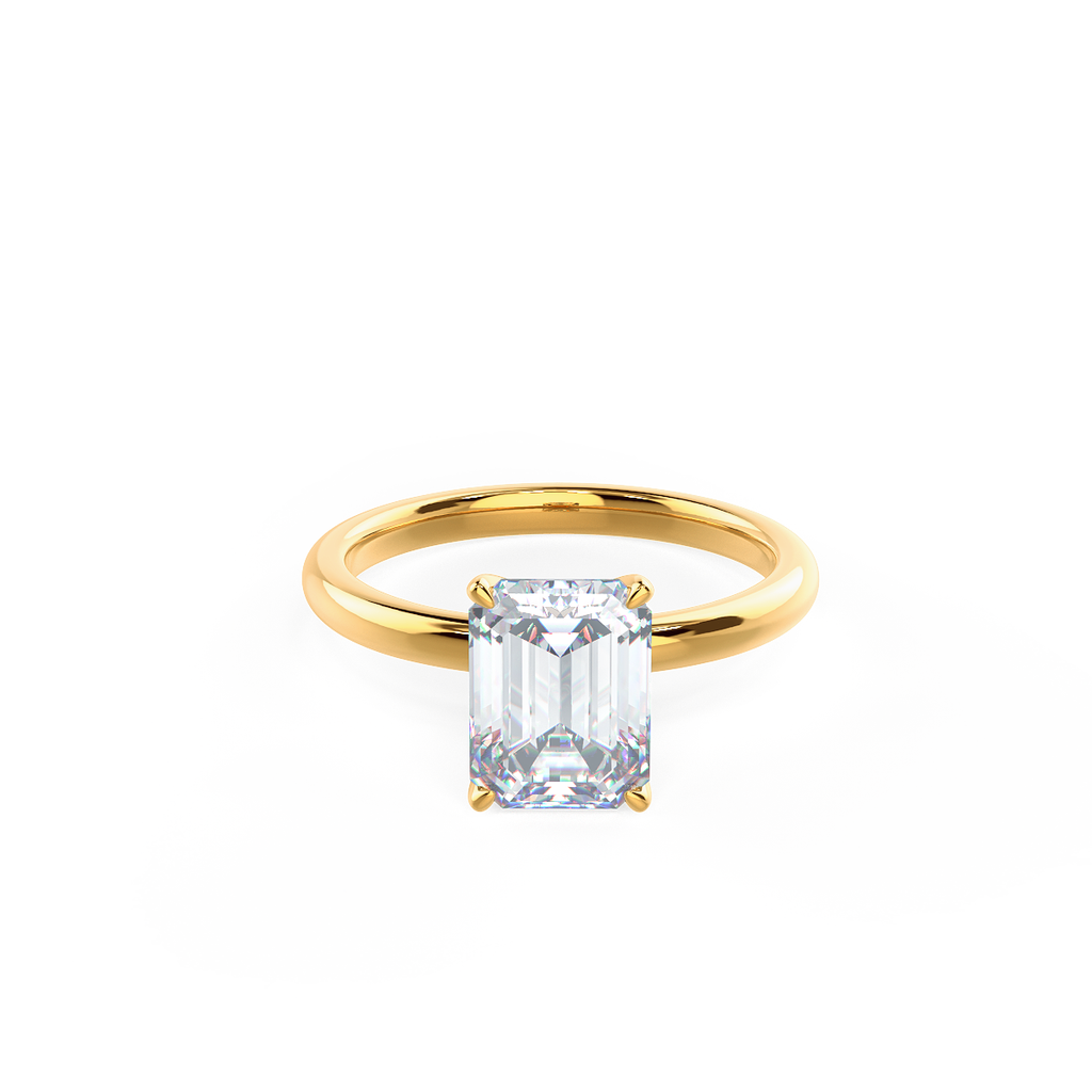 2.75 CT Emerald Cut Moissanite Solitaire Engagement Ring