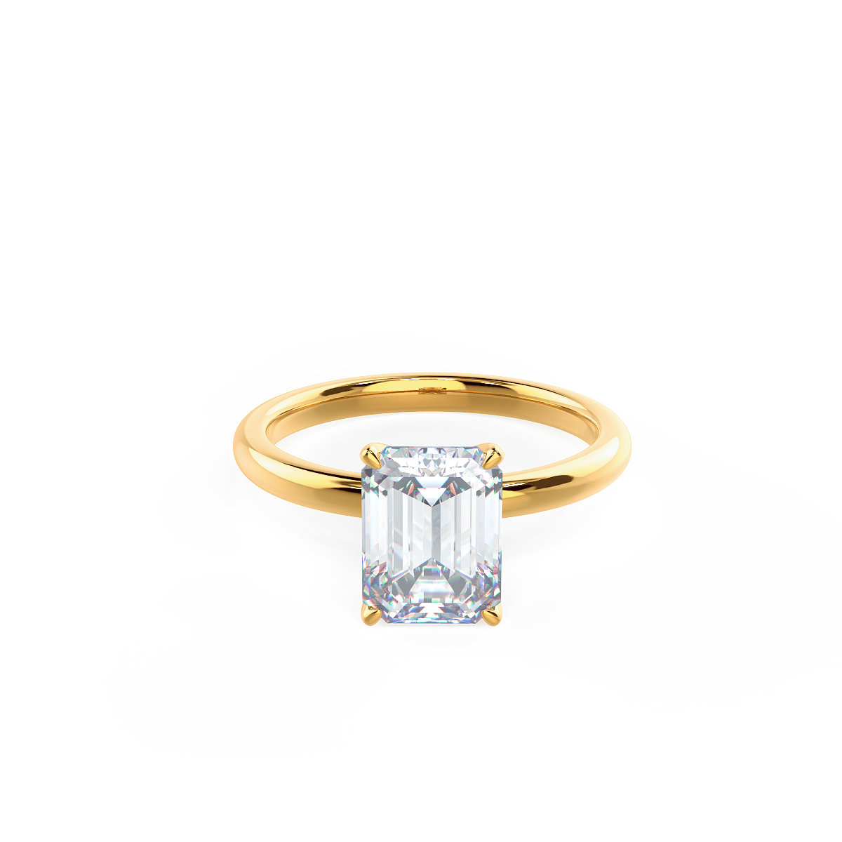 2.75 CT Emerald Cut Moissanite Solitaire Engagement Ring