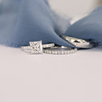 2.0 CT Princess Moissanite Pave Setting Engagement Ring