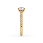 Round Diamond Pave Band Engagement Ring