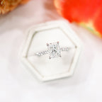 2.0 CT Radiant Moissanite Solitaire Pave Setting Engagement Ring