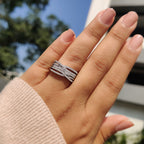 Multi Row Pave Round Cut Band